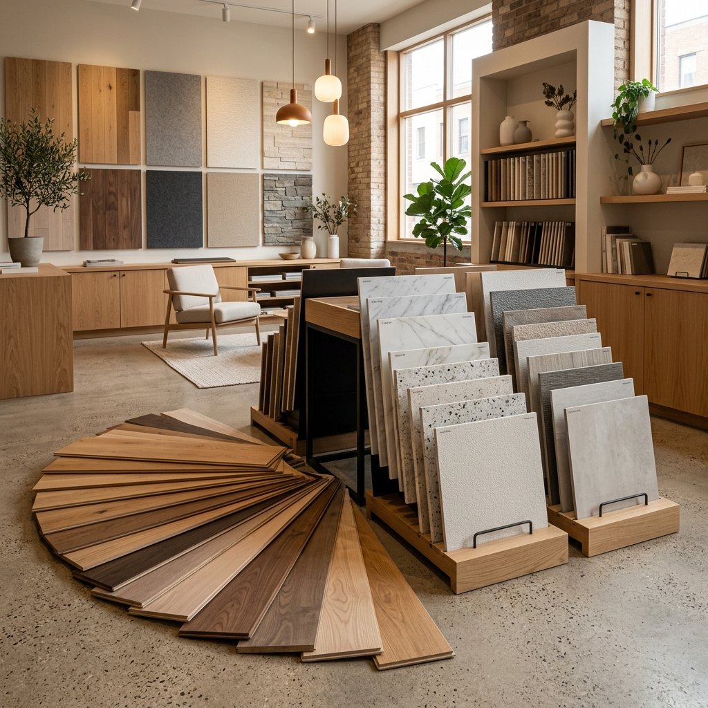 ElegantFinishes showroom with premium material samples